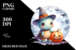 Cute Baby Turtle Dressed for Halloween, Transparent PNG Product Image 2