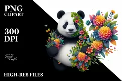 Abstract Vibrant Panda made of , PNG Product Image 1