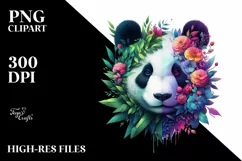 Abstract Vibrant Panda made of , PNG Product Image 1