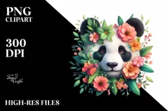Abstract Vibrant Panda made of , PNG Product Image 3