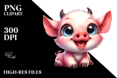 Funny Baby Pig Goat with Big Eyes|Summer Sticker Flower Product Image 2