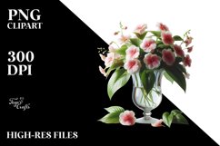 Abstract Bottle Filled with Impatiens Clipart Product Image 3