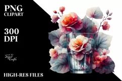 Abstract Watercolor Filled with Begonia Clipart Product Image 3