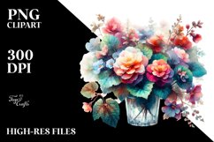 Abstract Watercolor Filled with Begonia Clipart Product Image 1