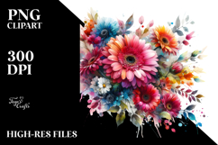 Colorfull Abstract with Small Gerbera PNG Product Image 2