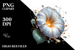 Abstract Morning Glory Round Wood Splash PNG Product Image 2