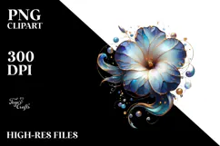 Abstract Morning Glory Round Wood Splash PNG Product Image 2