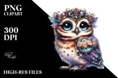 Adorned Baby Owl PNG Product Image 2