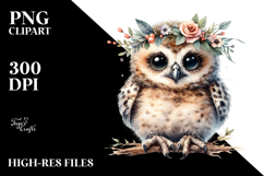 Adorned Baby Owl PNG Product Image 2