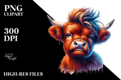 Cute Baby Cow with Party Hat, High-Res PNG Product Image 2