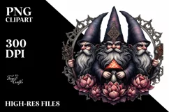 Detailed Watercolor Gothic Gnome | Clipart Product Image 1