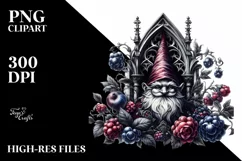 Detailed Watercolor Gothic Gnome | Clipart Product Image 3