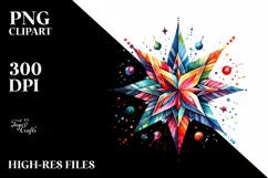 Colorful Watercolor Star | Sublimation | Clipart Product Image 3