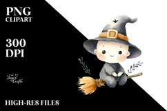 Simple Baby Broomstick Halloween PNG Product Image 2