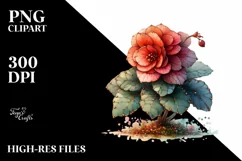 Wooden Stained Begonia | Clipart Product Image 1