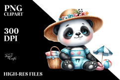 Cute Baby Panda in Beachwear PNG Product Image 2