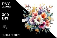 Colorfull Watercolor Bouquet with Freesia | Sublimation | Product Image 1