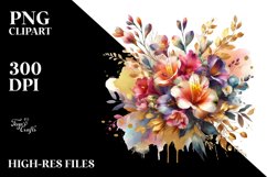 Colorfull Watercolor Bouquet with Freesia | Sublimation | Product Image 1