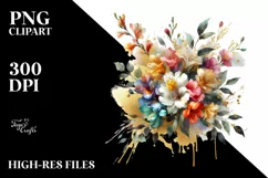 Colorfull Watercolor Bouquet with Freesia | Sublimation | Product Image 1