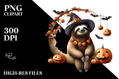 Halloween Sloth Moon Design, High-Res PNG Product Image 2