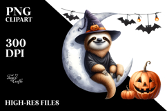 Sloth Halloween Moon Design, High-Res PNG Product Image 2
