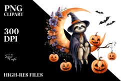 Silly Sloth Halloween Design, Transparent PNG Product Image 2