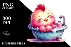 Cuddling Baby Bathtub Rooster PNG Product Image 2