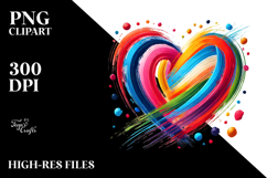 Simple Paintbrush Style Heart, PNG Product Image 2