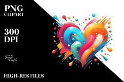 Simple Paintbrush Style Heart, PNG Product Image 2