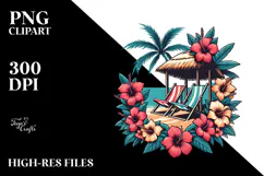Retro Tropical Flower Beach Chairs, 20 oz Tumbler Product Image 2
