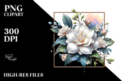 Abstract Glossy Gardenia PNG Product Image 2