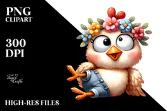 Goofy Chicken Flower Crown, Transparent PNG Product Image 2