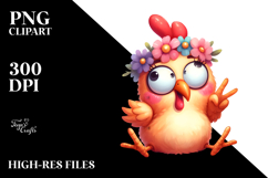 Goofy Chicken Flower Crown, Transparent PNG Product Image 2