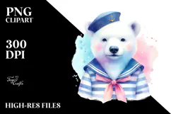 Baby Polar Bear Sailor Suit | Clipart Product Image 2