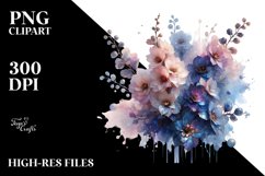 Glossy Delphinium Splash | Clipart Product Image 1