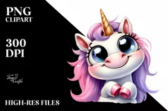 Funny Expressive Unicorn, Transparent PNG Product Image 3