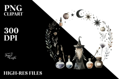 Enchanting Vintage Witch Watercolor PNG Product Image 2