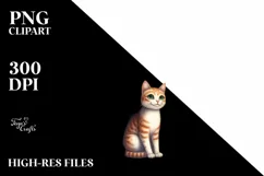 Watercolor Cat House Fruit Sunflower Rainbow Clipart Product Image 1