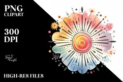 Simple Pastel Watercolor Sun | Sublimation | Clipart Product Image 1
