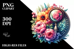 Vibrant Seal with Flowers | Clipart Product Image 1