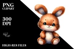 Small Vibrant Watercolor Colorful Brownish Bunny Product Image 1