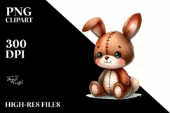 Small Vibrant Watercolor Colorful Brownish Bunny Product Image 3