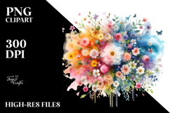 Flower Spring Flowers Splashes White Background PNG Product Image 2