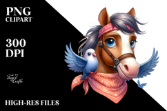 Funny Horse Dove Bandana|Summer Sticker Flower Product Image 2