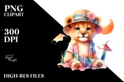 Digital Painting with Baby Lion PNG Product Image 2