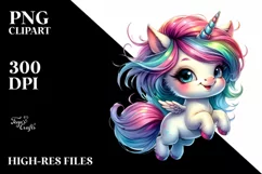 Funny Baby Unicorn Jumping PNG Product Image 3