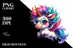 Funny Jumping Baby Unicorn PNG Product Image 3
