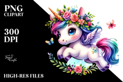 Cute Unicorn Jumping, Transparent PNG Product Image 2