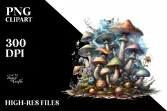 mushroom watercolor splash PNG Product Image 1