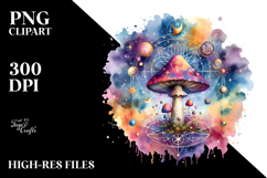 Magical Celestial Mushroom, Vibrant PNG Product Image 2